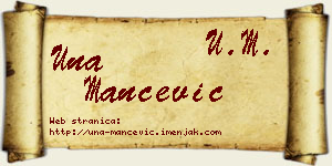 Una Mančević vizit kartica